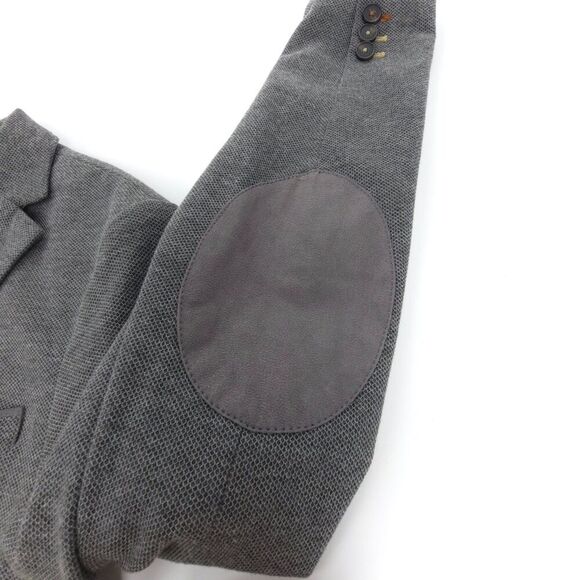 NEW Zara Man Old Money Sueded Elbow Patch 2 Button Blazer Jacket Gray Academia - Picture 8 of 12